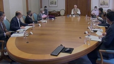 This is the 8th high-level meeting PM Modi held with officials since an all-out war between Russia and Ukraine broke out on February 24.