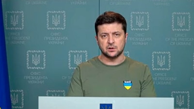 Ukrainian President Volodymyr Zelenskyy. (Ukrainian Presidential Press Office via AP) Ukrainian President Volodymyr Zelenskyy. (Ukrainian Presidential Press Office via AP)