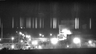 Surveillance camera footage shows the Zaporizhzhia nuclear power plant following shelling, amid the Russian invasion of Ukraine, in Enerhodar, Zaporizhia Oblast, Ukraine. (Zaporizhzhya NPP via REUTERS)