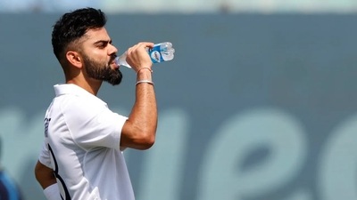 Virat Kohli scored 45 in his 100th Test for India. (BCCI) Virat Kohli scored 45 in his 100th Test for India. (BCCI)