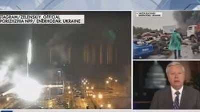 Screenshot from the viral video of Lindsey Graham where he called for Putin's assassination.&nbsp;