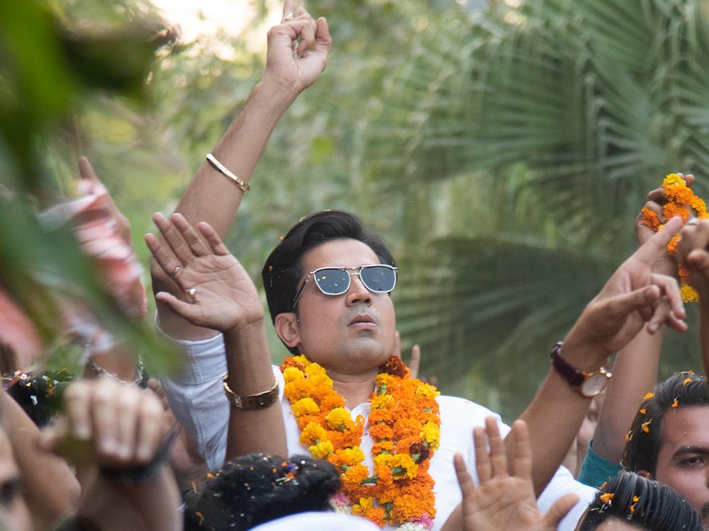 Sumeet Vyas' performance as a student leader is entertaining.