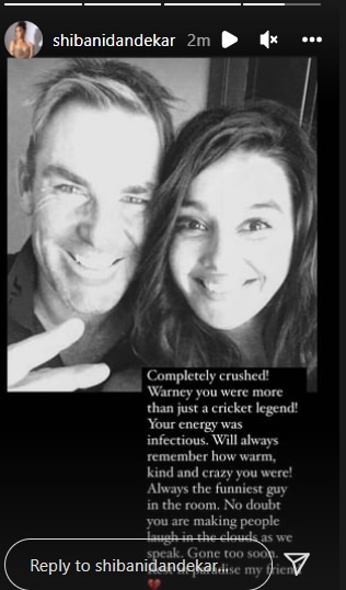 Shibani Dandekar on Shane Warne's death.