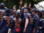 India women's team in action.