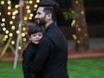 Shahid Kapoor twinning with son Zain Kapoor in a picture he recently shared. Shahid Kapoor twinning with son Zain Kapoor in a picture he recently shared.