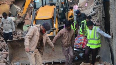 Rescue operation underway after the explosion in Bhagalpur on Friday. (PTI)