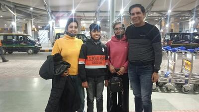 Somya, a first-year medical student who returned safely from Ukraine, with her family in Ferozepur on Saturday. (HT Photo) Somya, a first-year medical student who returned safely from Ukraine, with her family in Ferozepur on Saturday. (HT Photo)