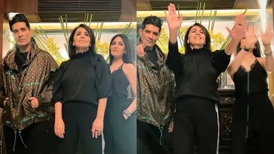 Neetu Singh dancing with daughter Riddhima Kapoor Sahni and fashion designer Manish Malhotra.