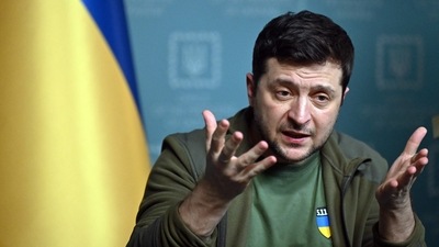 Ukrainian President Volodymyr Zelensky speaks during a press conference in Kyiv. (AFP) Ukrainian President Volodymyr Zelensky speaks during a press conference in Kyiv. (AFP)