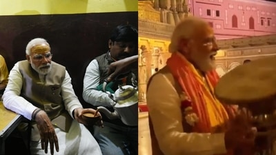 After the roadshow, Prime Minister stopped for having tea at a tea stall. (ANI) After the roadshow, Prime Minister stopped for having tea at a tea stall. (ANI)
