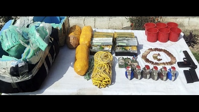 On February 24, a major terror plot by Pakistan’s ISI was averted by the Special Operations Group (SOG) and Jammu police in the same Arnia area, after they recovered a consignment of arms and ammunition dropped by a drone along the International Border, said officials. (ANI) On February 24, a major terror plot by Pakistan’s ISI was averted by the Special Operations Group (SOG) and Jammu police in the same Arnia area, after they recovered a consignment of arms and ammunition dropped by a drone along the International Border, said officials. (ANI)
