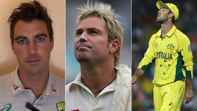 Pat Cummins and Glenn Maxwell were an emotional wreck following Shane Warne's death.&nbsp; (Getty Images)
