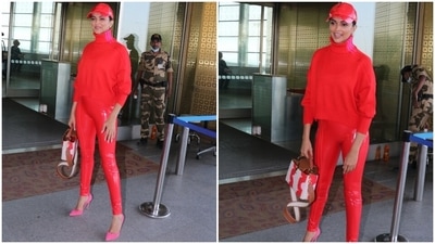 On Saturday, March 5, shutterbugs clicked Deepika arriving at the airport in her car, after which she posed outside the departure gates. She chose a fit from Beyonce's Adidas x Ivy Park collection for catching her flight out of Mumbai. (HT Photo/Varinder Chawla) On Saturday, March 5, shutterbugs clicked Deepika arriving at the airport in her car, after which she posed outside the departure gates. She chose a fit from Beyonce's Adidas x Ivy Park collection for catching her flight out of Mumbai. (HT Photo/Varinder Chawla)