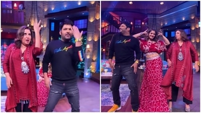 Raveena Tandon, Farah Khan, and Kapil Sharma dance on Tip Tip Barsa Paani. Raveena Tandon, Farah Khan, and Kapil Sharma dance on Tip Tip Barsa Paani.