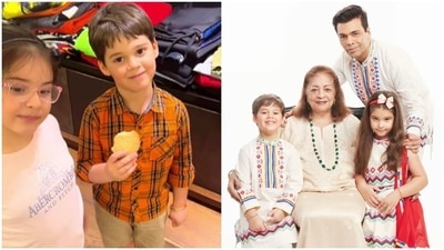 Karan Johar joked around with his children Roohi Johar and Yash Johar in a new video.