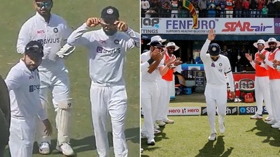 Rohit asked Kohli to walk back from the ground. (Twitter/BCCI) Rohit asked Kohli to walk back from the ground. (Twitter/BCCI)