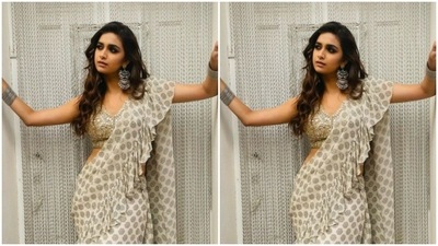 In silver jhumkas and bangles from the shelves of Minerali Store, Keerthy aced her ethnic look to perfection. (Instagram/@keerthysureshofficial)