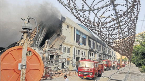 A proposal to transfer land to the civic body for constructing a fire station at Sector 92 was floated, which was subsequently approved by the authority. (Parveen Kumar/HT PHOTO) A proposal to transfer land to the civic body for constructing a fire station at Sector 92 was floated, which was subsequently approved by the authority. (Parveen Kumar/HT PHOTO)