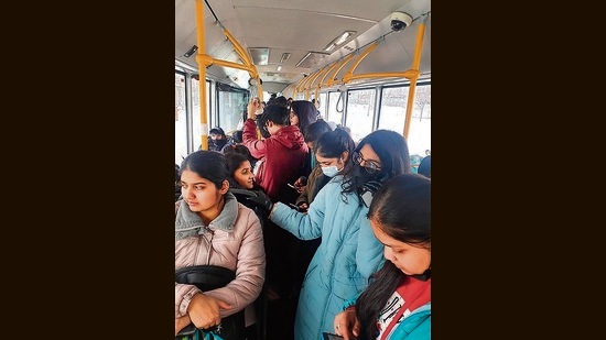 Indian students evacuated from Pisochyn. (PTI) Indian students evacuated from Pisochyn. (PTI)