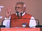 Prime Minister Narendra Modi at a poll rally in Sonbhadra, Uttar Pradesh, where he spoke about the Ukraine crisis on March 2. (ANI PHOTO)