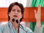 Congress general secretary Priyanka Gandhi Vadra addresses a public rally for the seventh and last phase of Uttar Pradesh Assembly elections, at Phoolpur, in Pindra on Friday, March 4, 2022. (ANI Photo) Congress general secretary Priyanka Gandhi Vadra addresses a public rally for the seventh and last phase of Uttar Pradesh Assembly elections, at Phoolpur, in Pindra on Friday, March 4, 2022. (ANI Photo)