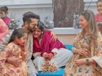 Shahid Kapoor, Mira Rajput, and Misha Kapoor at Sanah Kapur's wedding. Shahid Kapoor, Mira Rajput, and Misha Kapoor at Sanah Kapur's wedding.