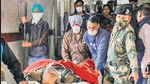 An injured BSF jawan being shifted to Guru Nanak Dev hospital in Amritsar on Sunday. (PTI) An injured BSF jawan being shifted to Guru Nanak Dev hospital in Amritsar on Sunday. (PTI)