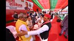 Suheldev Bharatiya Samaj Party (SBSP) chief, Om Prakash Rajbhar ( in yellow jacket) who won the Zahoorabad assembly seat in 2017 as a BJP ally is contesting to retain the seat, but this time as a Samajwadi Party (SP) ally. (Sourced) Suheldev Bharatiya Samaj Party (SBSP) chief, Om Prakash Rajbhar ( in yellow jacket) who won the Zahoorabad assembly seat in 2017 as a BJP ally is contesting to retain the seat, but this time as a Samajwadi Party (SP) ally. (Sourced)