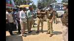 Police commissioner A Satish Ganesh inspecting a dispatch centre in Varanasi. (HT PHOTO)