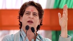 Congress general secretary Priyanka Gandhi Vadra addresses a public rally for the seventh and last phase of Uttar Pradesh Assembly elections, at Phoolpur, in Pindra on Friday, March 4, 2022. (ANI Photo)