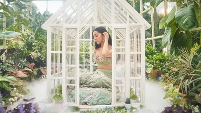 Always the one to hook fans with ethnic fashion inspiration, Bollywood actor Shraddha Kapoor recently set the Internet on fire as she looked every bit dreamy and straight out of a fairy tale in a pastel floral lehenga set for rumoured boyfriend Rohan Shrestha's photoshoot. (Instagram/rohanshrestha) Always the one to hook fans with ethnic fashion inspiration, Bollywood actor Shraddha Kapoor recently set the Internet on fire as she looked every bit dreamy and straight out of a fairy tale in a pastel floral lehenga set for rumoured boyfriend Rohan Shrestha's photoshoot. (Instagram/rohanshrestha)
