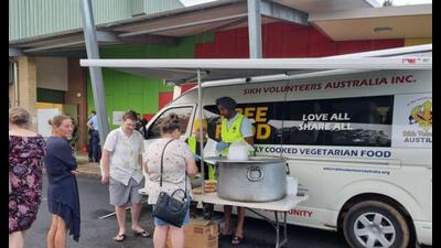 Members of the Sikh community are proving free food and other aid to people affected by floods in New South Wales (NSW) province of Australia