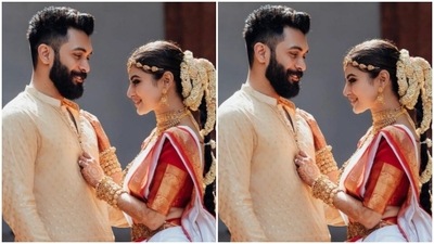 The one from the wedding, when Mouni and Suraj looked just too dreamy in ethnic ensembles. (Instagram/@imouniroy)