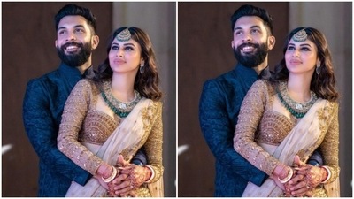 Mouni and Suraj's pictures are a marvel to watch. This is how they celebrated a month of their wedding, by sharing their favourite pictures together. (Instagram/@imouniroy)
