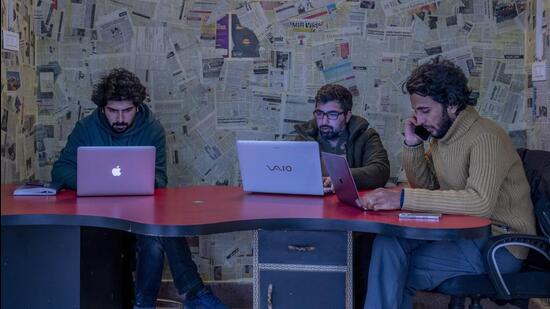 Journalist Fahad Shah (in brown sweater was first arrested on February 4. In the past four years, three FIRs were registered against Shah, who runs a news portal and magazine Kashmiri Walla (AP) Journalist Fahad Shah (in brown sweater was first arrested on February 4. In the past four years, three FIRs were registered against Shah, who runs a news portal and magazine Kashmiri Walla (AP)
