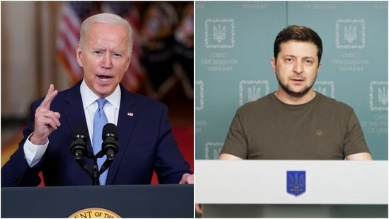 US President Joe Biden and Ukraine President Volodymyr Zelenskyy.(AP, Reuters)