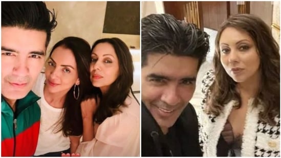 Gauri Khan with Manish Malhotra and Seema Khan.