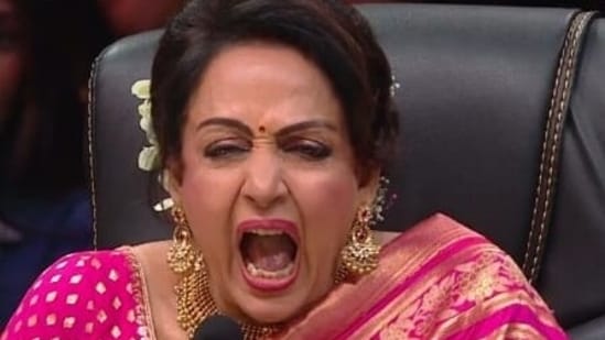 Hema Malini watches in shock as Hunarbaaz contestant performs dangerous stunts.