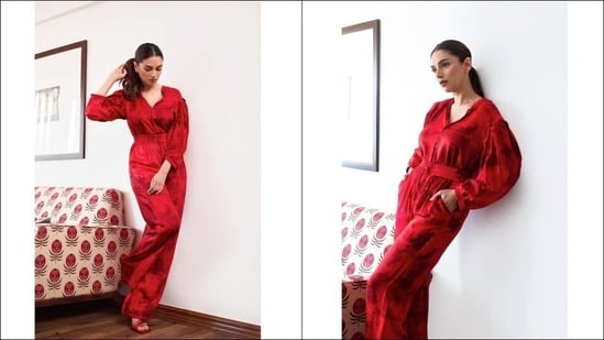 Aditi Rao Hydari was styled by celebrity fashion stylists Sanam Ratansi, Saumya Santosh and Krati Tiwari.&nbsp;(Instagram/sanamratansi)