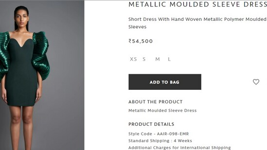 Ralul Preet's Metallic Moulded Sleeve Dress.(amitaggarwal.com)