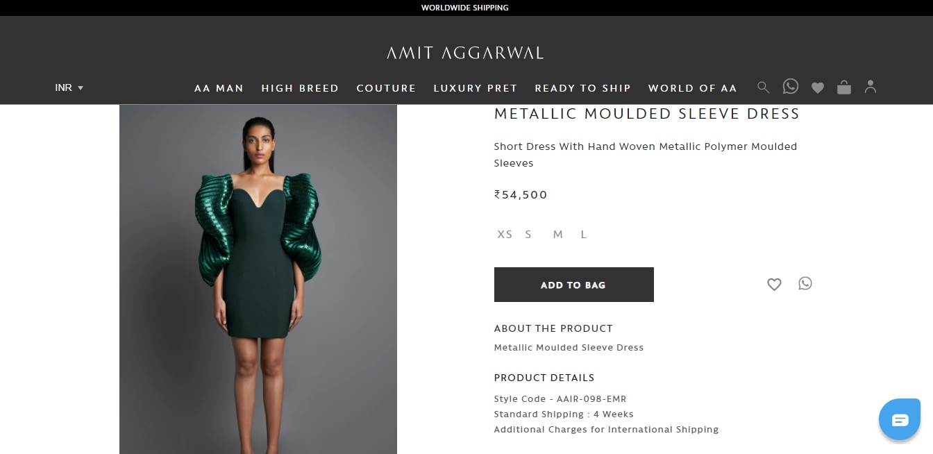 Ralul Preet's Metallic Moulded Sleeve Dress. (amitaggarwal.com)