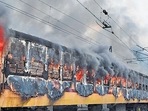 Protestors had set empty coaches of a train on fire, at Gaya railway station in Bihar on January 26. (HT file photo) Protestors had set empty coaches of a train on fire, at Gaya railway station in Bihar on January 26. (HT file photo)