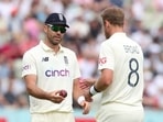 England's James Anderson and Stuart Broad.