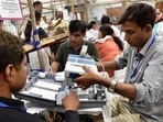Times Now-Veto Exit Poll Results 2022: All eyes on exit poll results in UP, Uttarakhand, Punjab, Goa and Manipur (urhaan Kinu / HT Photo) Times Now-Veto Exit Poll Results 2022: All eyes on exit poll results in UP, Uttarakhand, Punjab, Goa and Manipur (urhaan Kinu / HT Photo)