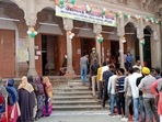 Voters waiting in queues to cast their votes for the seventh and final phase of the Uttar Pradesh assembly elections, Mirzapur, March 7, 2022 (ANI)(HT_PRINT) Voters waiting in queues to cast their votes for the seventh and final phase of the Uttar Pradesh assembly elections, Mirzapur, March 7, 2022 (ANI)(HT_PRINT)