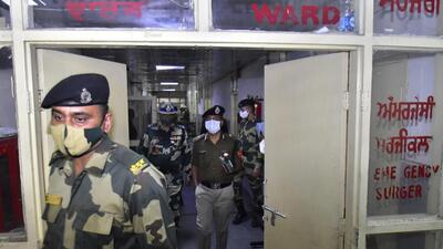 BSF officers and personnel at Guru Nanak Dev Hospital, Amritsar, on the day of the fratricide incident on Sunday. (HT File Photo) BSF officers and personnel at Guru Nanak Dev Hospital, Amritsar, on the day of the fratricide incident on Sunday. (HT File Photo)