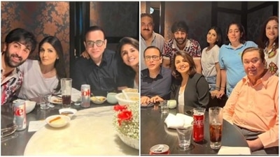 Ranbir Kapoor with his family members. Ranbir Kapoor with his family members.