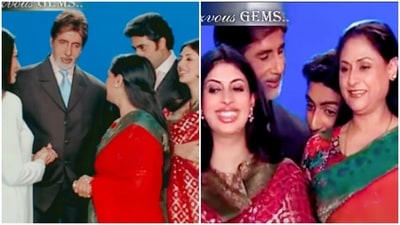 Simi Garewal shared behind-the-scenes clips from her talk show that featured the Bachchans attempting to take a family photo.