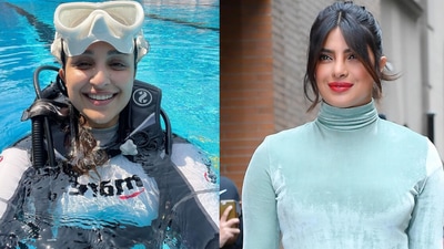 Priyanka Chopra reacts to Parineeti Chopra's scuba diving picture.
