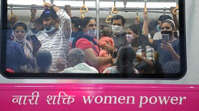 People take Pune Metro ride on second day from Garware college to Vanaz, on Monday. BJP Pimpri-Chinchwad unit has decided to sponsor free metro rides between Pimpri and Phugewadi for women on International Women’s Day (March 8) on Tuesday. (RAVINDRA JOSHI/HT)
